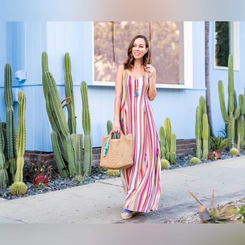 Rachel Roy Striped Maxi Dress - Size 6 LNC